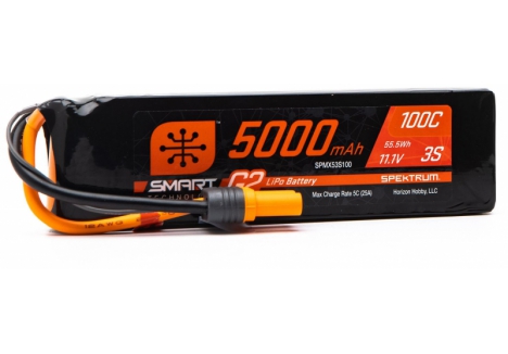 11.1V 5000mAh 3S 100C Smart G2 LiPo Battery: IC5 - SPMX53S100