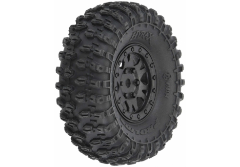 1/24 Hyrax F/R 1.0 Tires Mounted 7mm Black Impulse (SCX24) - G-PRO10194-10