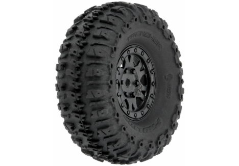 1/24 Trencher Fr/Rr 1.0 Tires Mounted 7mm Black Impulse (4) - G-PRO10209-10