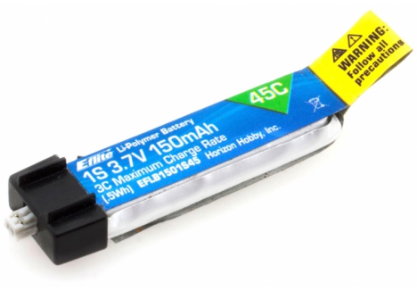 150mAh 1S 3.7V 45C LiPo Battery - EFLB1501S45