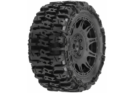 1/6 Trencher F/R 5.7" Tires Mounted 24mm Black Raid 8x48 Hex