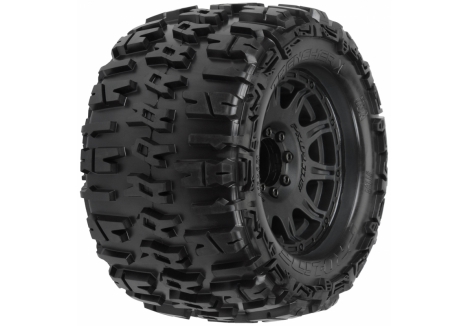 1/8 Trencher X F/R 3.8 MT Tires Mounted 17mm Blk Raid (2) - G-PRO1184-10