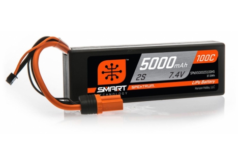 5000mAh 2S 7.4V 100C Smart LiPo Hardcase; IC5 - O-SPMX50002S100H5