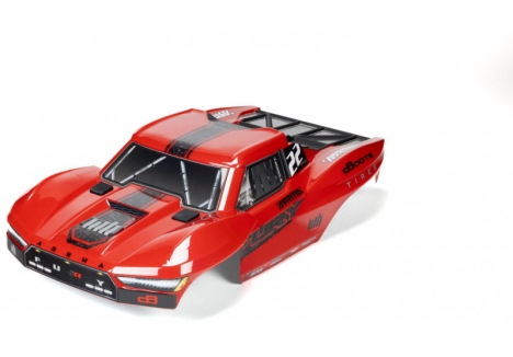 ARRMA 1/10 Clipless Painted Trimmed Body Set with Decals, Red: FUR Z-ARA-1582