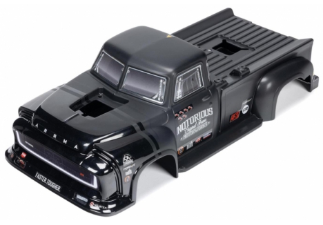 ARRMA 1/8 Painted Body with Decals, Black: NOTORIOUS 6S BLX V6 Z-ARA-1541