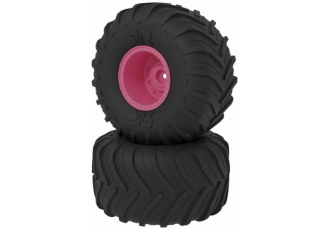 ARRMA dBoots Chevron MT Tire Set, Glued, Pink G-ARA-2533