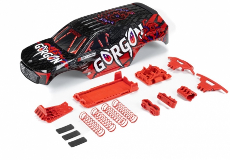 ARRMA GORGON Painted Decaled Trimmed Body Set, Black / Red Z-ARA402354