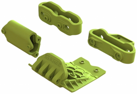 ARRMA Lower Skid And Bumper Mount Set, Fluorescent Yellow Z-ARA320773