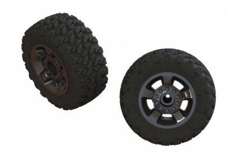 ARRMA Ragnarok Mt' Tire ST Glued (Black Chrome) (2) Z-ARA550053