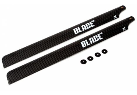 BLH CF FBL Main Blade Set w/washers, 325mm: B450 X, 330S, 330X Z-BLH4315