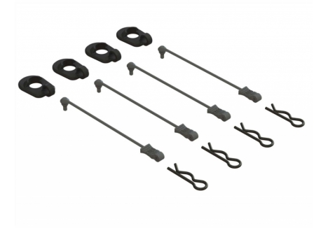 Body Clip Retainers 1/5 Scale (Black, 4) - Z-ARA390294