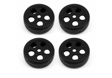 Buggy Wheel & Tyre Set 1/8th Onroad, Black - G-RCO-UN005