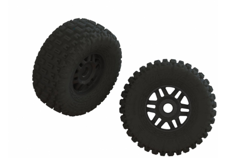 dBoots FORTRESS LP Tire Set Glued Black (2) - Z-ARA550110