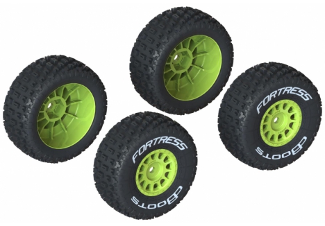 dBoots 'FORTRESS' Tire Set Glued, Yellow (2 Pairs)