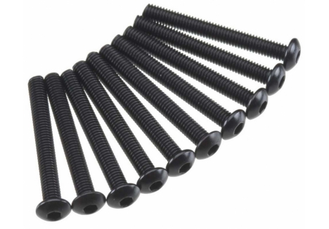 Hex Socket Button Head M3x25mm Black (10) - AXA120 