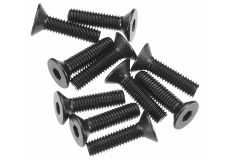Hex Socket Flat Head M3x12mm Black (10) - AXA146