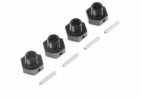 LOS 20mm Wheel Hexes and Pins Black (4): Super Baja Rey Z-LOS252077