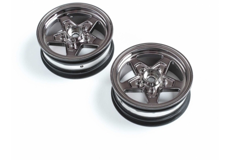 LOS Front Wheel, Black Chrome (2): 22S Drag Z-LOS43049