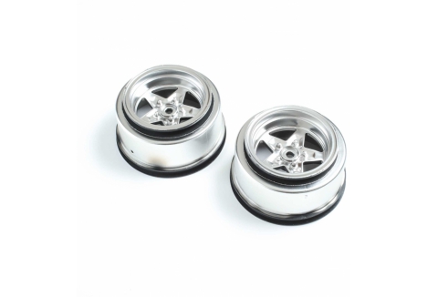 LOS Rear Wheel, Satin Chrome (2): 22S Drag Z-LOS43048