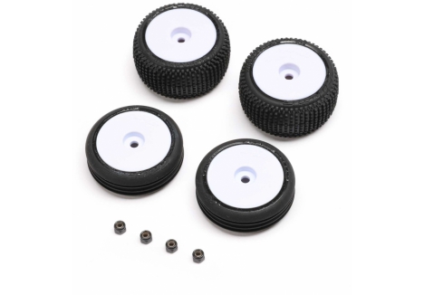 LOS Tires & Wheels Mounted, White: Micro-B Z-LOS-1763