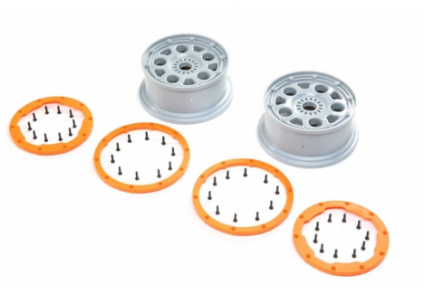 LOS Wheels, Silver, Orange Bead Lock (2): DBXL-E 2.0 Z-LOS45032