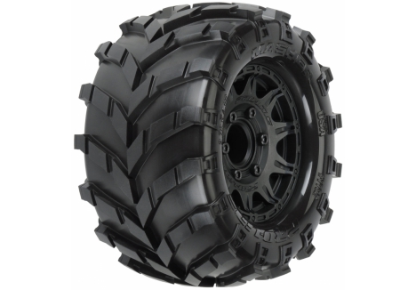 PRO 1/10 Masher Front/Rear 2.8 inch MT Tires Mounted 12mm Blk Raid ( G-PRO1192-10