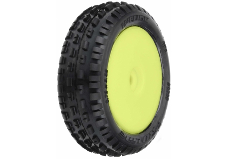 PRO 1/18 Wedge Front Carpet Mini-B Tires Mounted 8mm Yellow Whee G-PRO8298-12