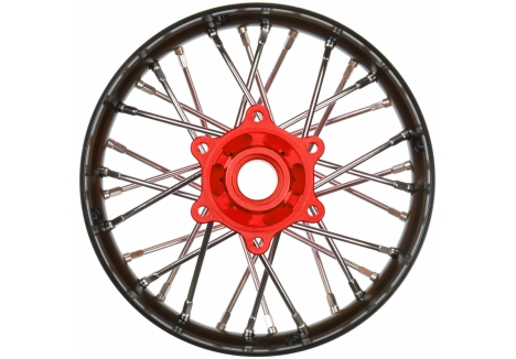 PRO 1/4 Pro-Spec Aluminum V2 Bead Rear Wheel Black/Red (1): Prom G-PRO284800T2