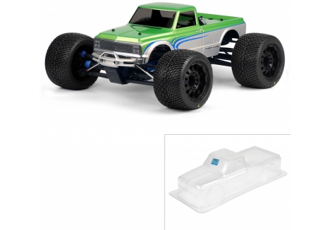 PRO 1/8 1972 Chevy C-10 Long Bed Clear Body: Monster Truck G-PRO3227-00