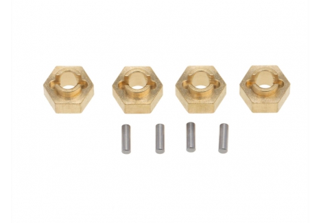 RCO Wheel Hex Adapter, SCX24 4pcs Brass G-RCO-AX007