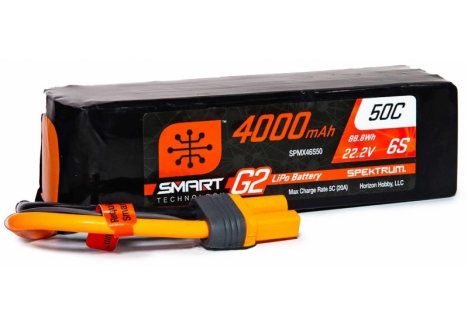 Spektrum Smart G2 6S 22.2V 4000mAh LiPo Battery with 50C Discharge and IC5 Connector – SPMX46S50