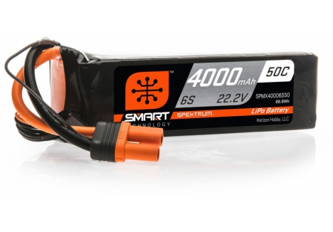 Spektrum Smart LiPo Battery 4000mAh 6S 22.2V 50C with IC5 Connector – O-SPMX40006S50