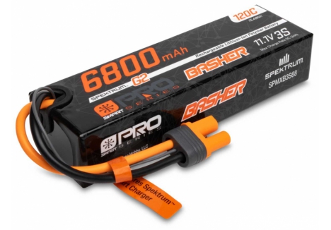 SPM 11.1V 6800mAh 3S 120C Smart G2 Pro Basher LiPo: IC5 O-SPMXB3S68