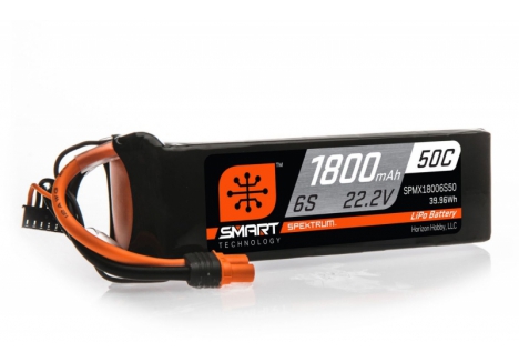 SPM 1800mAh 6S 22.2V 50C Smart LiPo Battery; IC3 O-SPMX18006S50