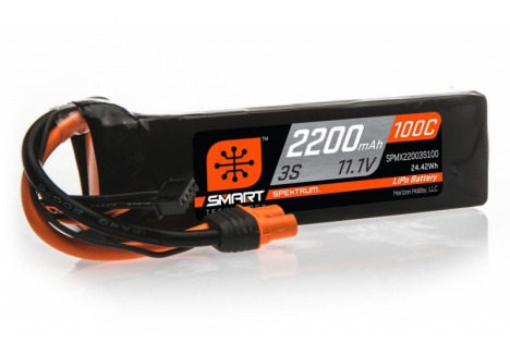 SPM 2200mAh 3S 11.1V 100C Smart LiPo Battery; IC3 O-SPMX22003S100