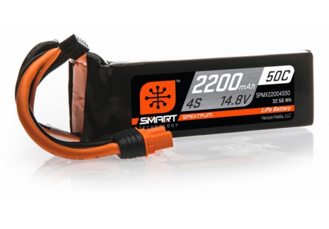 SPM 2200mAh 4S 14.8V 50C Smart LiPo Battery; IC3 O-SPMX22004S50