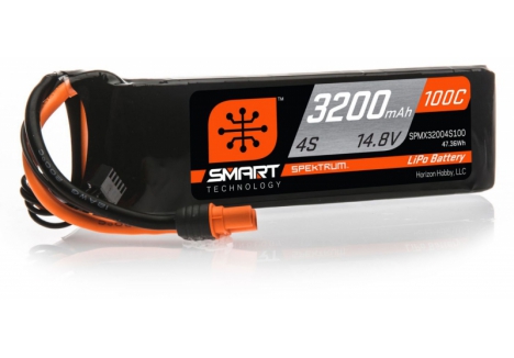 SPM 3200mAh 4S 14.8V 100C Smart LiPo Battery; IC3 O-SPMX32004S100