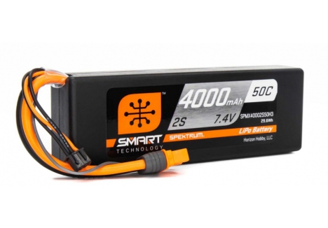SPM 4000mAh 2S 7.4V Smart LiPo Battery 50C; IC3 O-SPMX40002S50H3