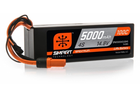 SPM 5000mAh 4S 14.8V 100C Smart LiPo Hardcase; IC5 O-SPMX50004S100H5