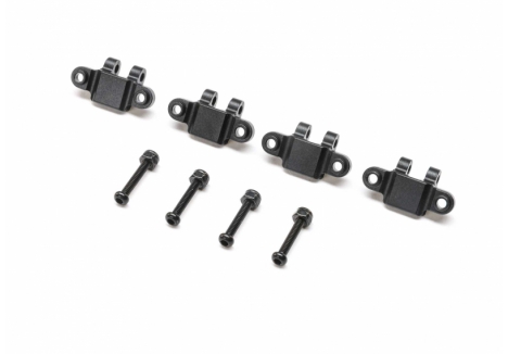 TLR Aluminum Lower Shock Mount, Black: Mini LMT (4) Z-TLR314009