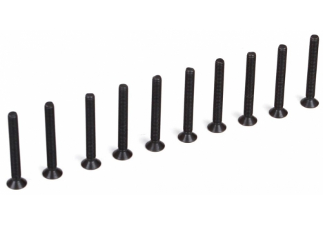 TLR Flat Head Screws, M3 x 25mm (10) Z-TLR235004