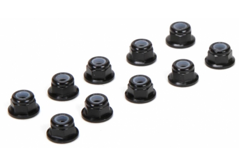 TLR M3 Flanged Aluminum Lock Nuts, Black (10) Z-TLR336005