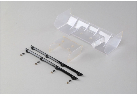 TLR Polycarbonate Wing, Pre Cut,Clear: 8/E/T 4.0 Z-TLR340004