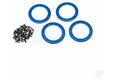 Traxxas Beadlock rings, Blue (2.2in) (Aluminium) (4 pcs) / 2x10 CS (48) TRX8168X