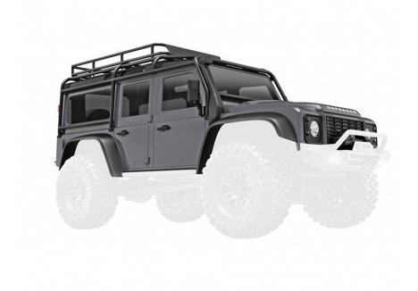Traxxas Body, Land Rover Defender, complete, Silver (includes grille, side mirrors, door handles, fender flares, windshield wipers, spare Tyre mount, & clipless mounting) TRX9712-SLVR