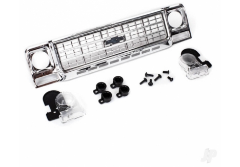 Traxxas Grille, Chevrolet Blazer (1979) / grille retainers (4 pcs) / headlight housing (2 pcs) / lens (2 pcs) / 2.6x8 BCS (4 pcs) / 2.5x6 BCS (2 pcs) (fits #8130 Body) TRX8134
