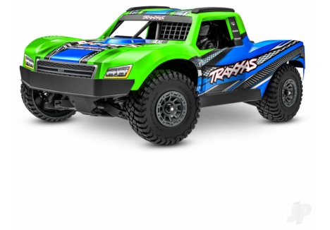 Traxxas Mini Slash BL-2S 4X4 RTR Short Course Truck, Green (+ TQi 2-ch, 2S LiPo, USB-C Charger, Clipless Body) TRX108164-1-GRN