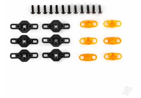 Traxxas Mounts, side marker lights, boat trailer (6)/ lenses (6)/ 2.5x8mm BCS (Black stainless) (12) TRX10360