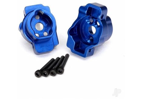 Traxxas Portal drive axle mount, Rear, 6061-T6 aluminium (Blue-anodised) (left and right) / 2.5x16 CS (4 pcs) TRX8256X