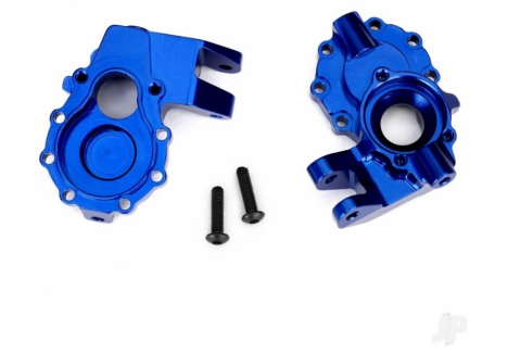 Traxxas Portal housings, inner (Front), 6061-T6 aluminium (Blue-anodised) (2 pcs) / 3x12 BCS (2 pcs) TRX8252X